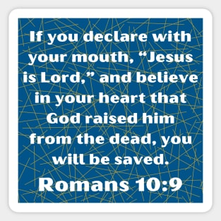 Bible Verse Romans 10:9 Sticker